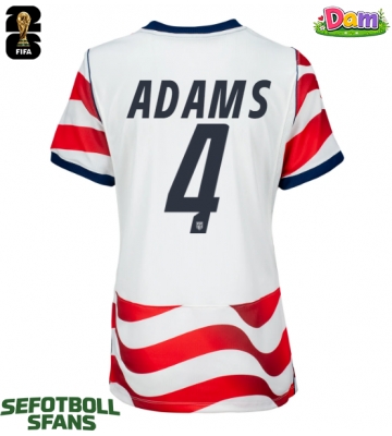 Förenta stater Tyler Adams #4 Hemmatröja Kvinnor VM 2026 Kortärmad